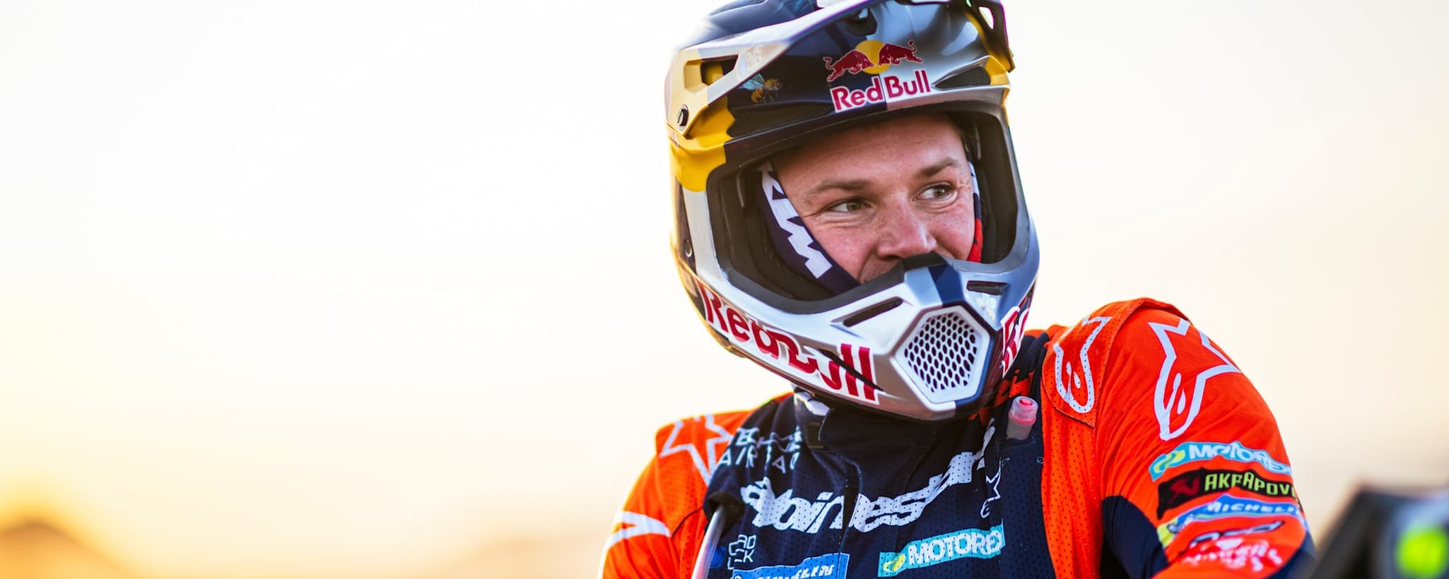 Rider celebrating with bike